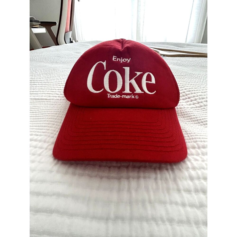 Brixton x Coca Cola Enjoy MP Trucker Hat Cap Red White Mesh Snapback